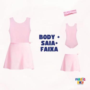 Imagem de Kit de Ballet Balé Infantil Body Saia e Faixa Para Cabelo - Magic Sky,