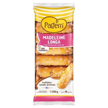 Imagem de Bolo Madeleine Longa Gotas de Açúcar Paderrí 200g Sem Conservantes