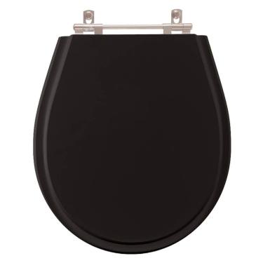 Imagem de Tampa de Vaso Sanitário Poliéster Aries Preto Bacia Eternit