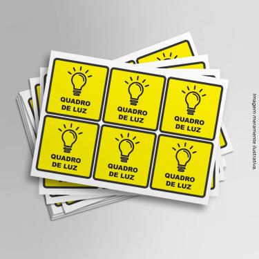 Imagem de Adesivo Sinalização Quadro de Luz Lâmpada Elétrico 10x10cm