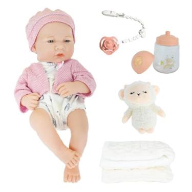 Imagem de DM Toys, Boneca Bebê Reborn 35cm Realista Vinil Menina Com Acessórios
