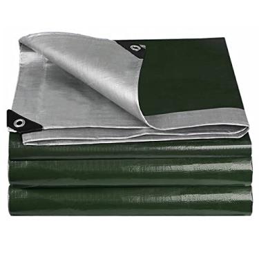 Imagem de Lona impermeável, lona de tecido, lona protetora, lona resistente a rasgos com ilhós, para exterior, estufa, jardim, carro, motocicleta, piscina, capa de madeira para móveis de jardim (tamanho ()