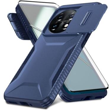 Imagem de Asuwish Capa de telefone para OnePlus 11 5G com protetor de tela de vidro temperado e capa de câmera deslizante robusta híbrida à prova de choque acessórios para celular One Plus11 1 Plus 1plus11 One+