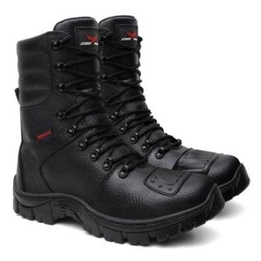 Imagem de Bota coturno masculino em couro de segurança adventure cano alto palmilha em gel-Masculino