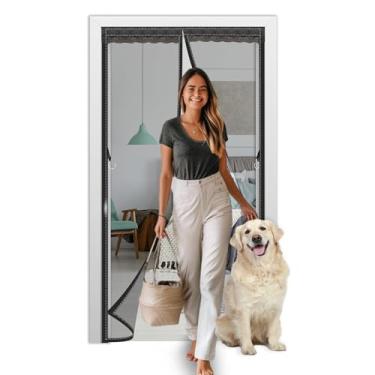 Imagem de WAVAPAL Porta de tela magnética autovedante de fácil instalação, mãos livres, com malha resistente para porta da frente, porta deslizante, porta de quarto, adequado para animais de estimação e