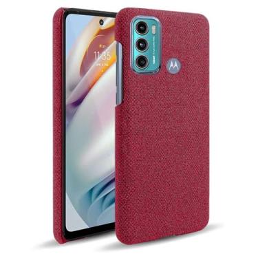 Imagem de Capa para MOTO G60,Capa desenhada em lona,Case Protetora Ultrafina com Empunhadura Macia,Design em Tecido Antichoque e Antiarranhões-Red