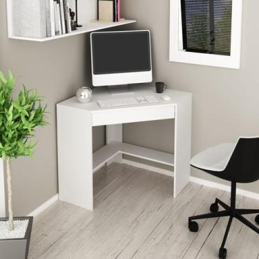 Imagem de Mesa Escrivaninha de Canto com 1 Gaveta ME4169  Branco - Tecno Mobili
