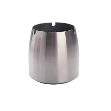 Imagem de Cinzeiro Cinzeiro externo sem tampa, cinzeiro interno, cinzeiro à prova de vento de aço inoxidável, grandes decorações de mesa para barra de metal externa. Cinzeiro de Mesa(Silver,Grande)