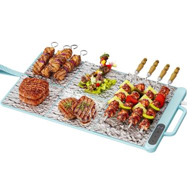 Imagem de Cobertor de churrasco para descanso de carne, tapete de aquecimento de alimentos para peito grande/porco/espeto/peru/hambúrguer/bifes, tapete de descanso reutilizável para grelhar carne isolada
