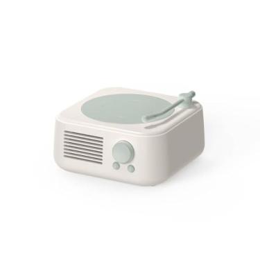 Imagem de Mini alto-falante retrô, alto-falante Bluetooth portátil sem fio, som surround de 360°, estilo antiquado, bateria de longa duração de 10 horas (azul creme)