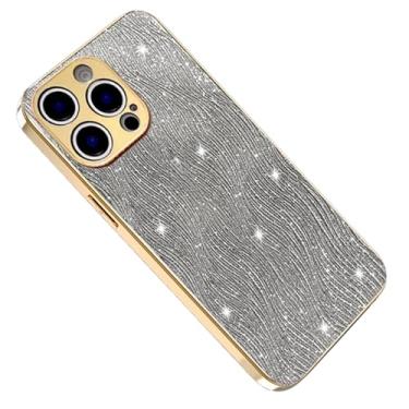 Imagem de HAO RIYLN Capa para Samsung Galaxy S25 Ultra/S25 Plus/S25, capa de couro com acabamento brilhante de borda galvanizada de luxo à prova de choque, cinza, S25plus