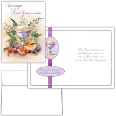 Imagem de Shared Blessings First Communion 1 Count Religious Faith Based Card, KJV Scripture Bible Verse, Envelope Incluído