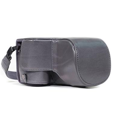 Imagem de MegaGear Ever Ready Capa de couro para câmera compatível com Sony Alpha A6500 (lentes de até 16 – 70 mm), Cinza