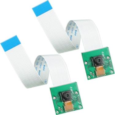 Imagem de 2 peças de 5 megapixels 1080p sensor OV5647 Mini módulo de câmera com 15 pinos de 15 polegadas cabo de fita compatível com Raspberry Pi modelo A B B+, Pi 2 e Raspberry Pi 3, 3 B+, Pi 4