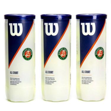 Imagem de Bola de Tênis Wilson Roland Garros Pack Com 03 Tubos