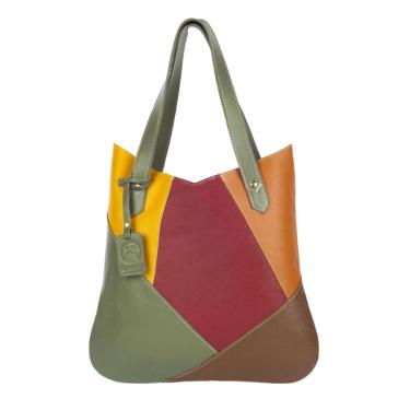 Imagem de Bolsa de Ombro Couro Legítimo Maria Andória Cor Colorido