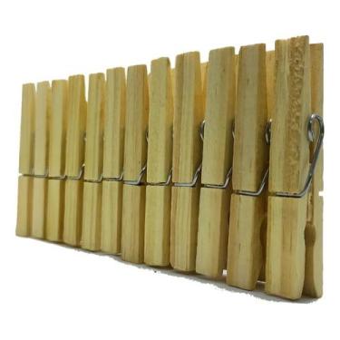 Imagem de Prendedor De Roupa Pregador De Madeira P/ Varal 60 Unidades - VABENE