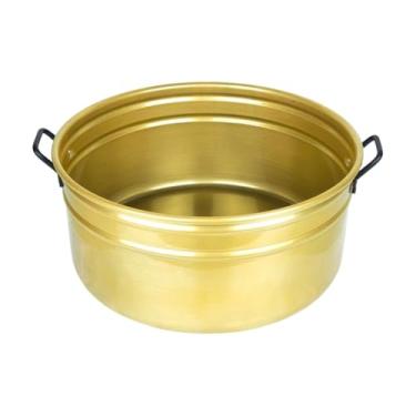 Imagem de Tina Escalda Spa de Pés Bacia de Pedicure Unhas Balde Ofurô Relaxamento de Pé(tina dourada alças preto)