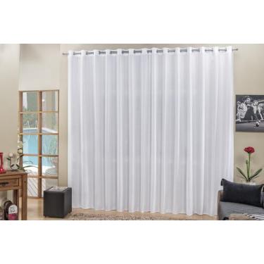 Imagem de Cortina Roma sala ou quarto ráfia 4,00x2,50 para varão 4m cor branca -