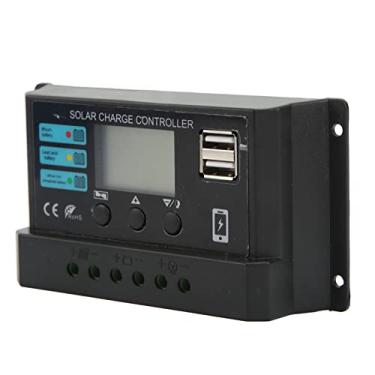 Imagem de LCD Display Solar Painel Controller Charge Fotovoltaico 12V 24V Black ABS Material (10a)