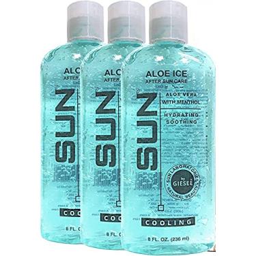 Imagem de Sun Laboratories by Giesee Pacote Com 3 Gel De Aloe Vera Ice, Frascos 240 Ml - Orgânica, Pura E Natural, Cuidado Pós-Sol, Alívio Queimaduras Solares, Creme Calmante Para
