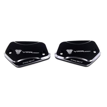 Imagem de Riderjacky Para Honda VFR1200F 2010-2020 (... 2011 2012 2013 2014 2015 2016 2017 2018 2019 VFR 1200 1200F DTC Tampa do reservatório de fluido do cilindro da embreagem do freio dianteiro (preto)