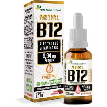 Imagem de Vitamina B12 Methyl 20ml Sublingual Vegano com Stevia Sabor Morango - 