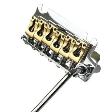 Imagem de OVSAL Ponte De Guitarra Elétrica 10,8 Mm Cromada, Tremolo 2 Pontos, Bloco Selas Latão, Placa Aço Inoxidável, 6 Cordas, Stratocaster Start