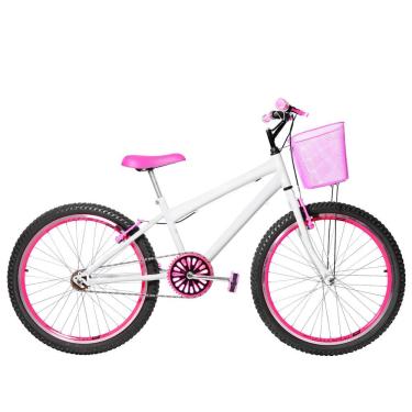 Imagem de Bicicleta Feminina Aro 24 Aero Cor Branca E Pink