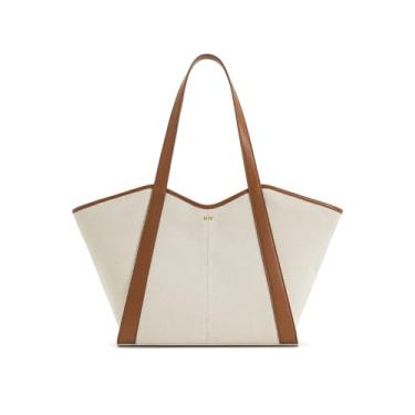 Imagem de JW PEI Bolsa feminina Kiana de grande capacidade, Lona marrom, One Size