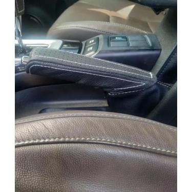 Imagem de Capa Em Couro Manopla Alavanca Freio De Mão Hilux Sw4 2016 Á 2025 - Tu