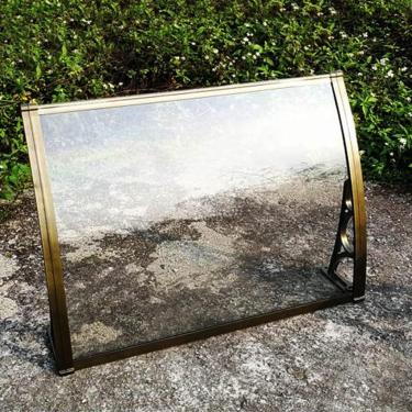 Imagem de Toldo Curvo Chuva, Suporte De Liga De Alumínio Ao Ar Livre à Prova De Vento à Prova De Chuva Policarbonato Porta Dossel Adequado Para Fachada De Casa, (transparente, 60x60-60x300cm, Gold, 60x240cm