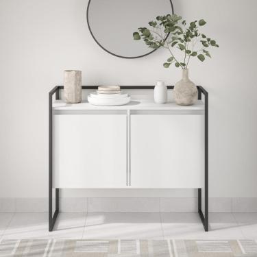 Imagem de Aparador Junior Luxo 2 Portas Branco Preto