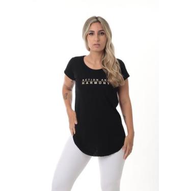 Imagem de Blusa Feminina Academia Fitness Action Preto - Sallada Mista, Preto, G