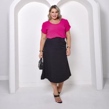 Imagem de Saia Midi em Alfaiataria Com Bolsos Moda Evangélica - Rosamel Moda, Pr
