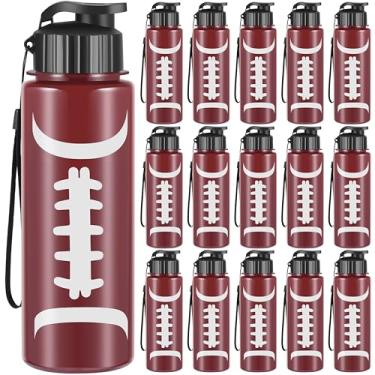 Imagem de Olgaa 16 garrafas de água de futebol a granel 590 ml garrafas de água reutilizáveis de futebol esportivo acessórios de futebol para jogadores de festa amantes presentes de equipe (futebol)