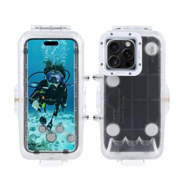 Imagem de TzezFoz Capa de telefone à prova d'água para iPhone 16 Pro Max [proteção subaquática profunda de 40 m/130 pés] - mergulho, mergulho com snorkel, natação, surfe - vedação a vácuo, à prova de choque e à
