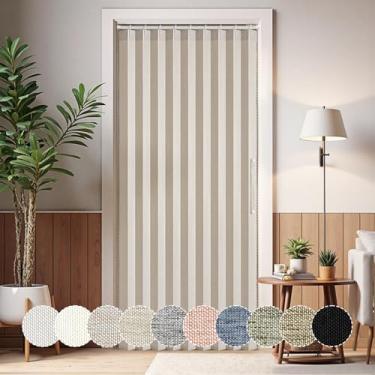 Imagem de MIULEE Cortinas de porta dobráveis magnéticas estilo acordeão para portas/armário, divisória de quarto, cortinas creme plissadas com ganchos para sala de estar interior/quarto/armário aberto, bege, L