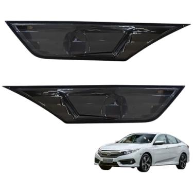 Imagem de Par de Lanternas Fumê para Para-choque Traseiro do Honda Civic 2016 a 2021