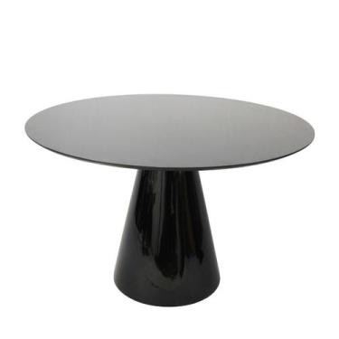 Imagem de Mesa Lateral Cone Laca Preta 51 cm - Linn Design Decor