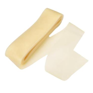 Imagem de HARFINGTON Trança de crina de cavalo rígida, 50 metros, 7,6 cm, acabamento macio de crina de cavalo para costura de desossada de poliéster, vestido de casamento, vestido de dança, aparamento, bege