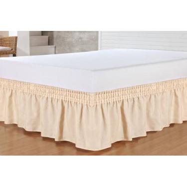 Imagem de Saia Box Renata Ajustavel Para Cama Casal, Queen E King Microfibra - A