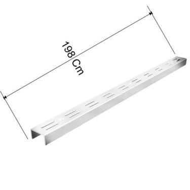 Imagem de Trilho Cremalheira Duplo 15 mm FC 198 Cm Cor Branco