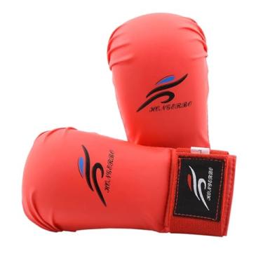 Imagem de Pegciuho Luvas de Boxe Luvas de Saco de Pancada Luvas de Soco Confortáveis Luvas de Sparring Equipamento de Treinamento para MMA Grappling Workout Muay Thai, XS vermelho