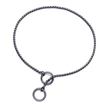 Imagem de Mile High Life | Coleira de treinamento para cães | Gola de corrente curvada | Chumbo deslizante de cobre cromado | Gola de anel P | Gola de asfixiaMile High Life 16in/40cm-3.0mm preto