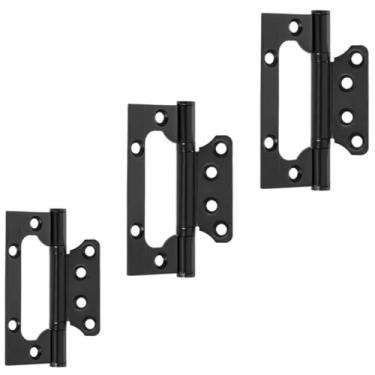 Imagem de Kit 03 Dobradiça Porta Sobrepor Sem Rebaixo Inox 4'x3'x2,2mm Preta