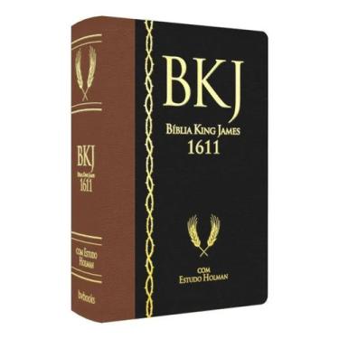 Imagem de Bíblia De Estudo Holman DUOTONE Marrom E Preta Luxo King James 1611 - 