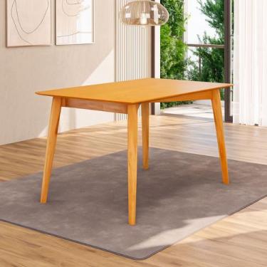 Imagem de Mesa de Jantar em Madeira Livie 137x90cm Natural Acetinado Piratini