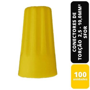 Imagem de Kit c/100 conectores de torção amarelo 2,5 - 10,0mm² sfor - SFORPLAST