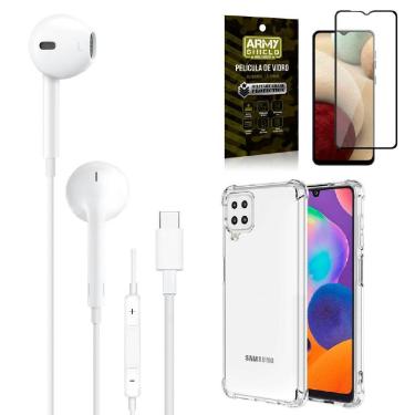 Imagem de Capa Samsung A12 + Fone De Ouvido Tipo C + Película 3D